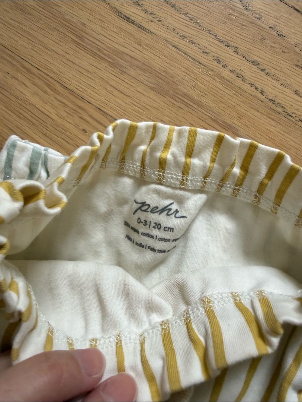 PEHR Striped Cotton Baby Shorts - Yellow & Light Blue/Green - Picture 4 of 4